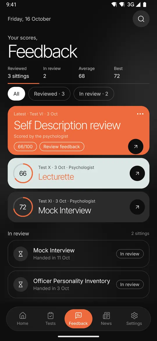 Prepare ISSB app: a psychologist feedback report